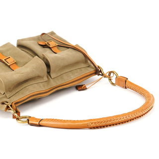 Fall 2002 Khaki Canvas Cargo Pocket Shoulder Bag