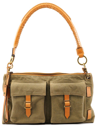 Fall 2002 Khaki Canvas Cargo Pocket Shoulder Bag