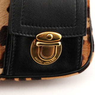 Leopard Print Calf Hair Pocket Shoulder Bag