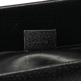 002 1035 Black Leather Bamboo Tote Bag