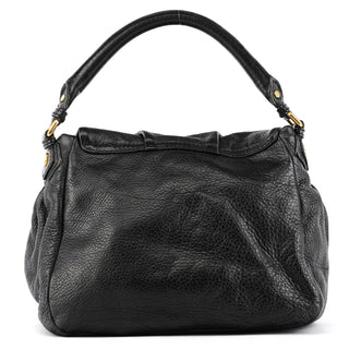 Black Leather Classic Q 2-Way Bag
