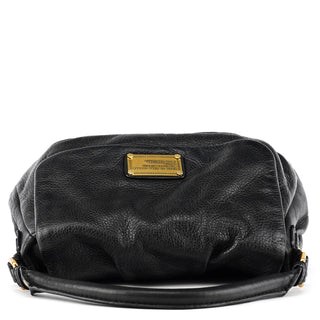 Black Leather Classic Q 2-Way Bag