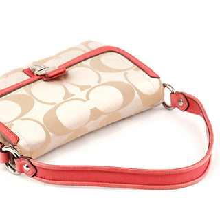 18353 Beige Pink Signature Canvas 2-Way Bag