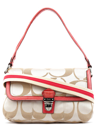 18353 Beige Pink Signature Canvas 2-Way Bag