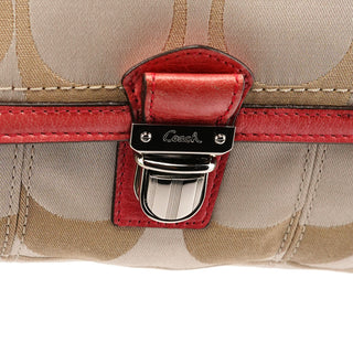 18353 Beige Pink Signature Canvas 2-Way Bag