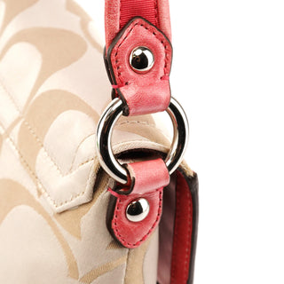 18353 Beige Pink Signature Canvas 2-Way Bag
