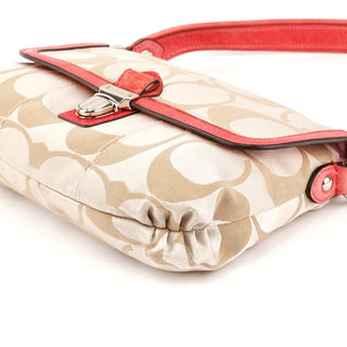 18353 Beige Pink Signature Canvas 2-Way Bag