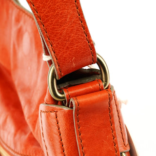 Orange Leather Bay Crossbody Bag