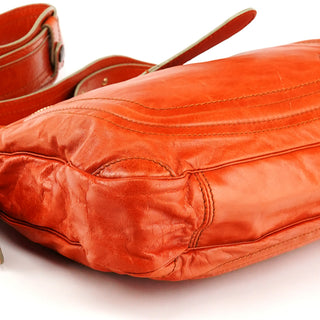 Orange Leather Bay Crossbody Bag