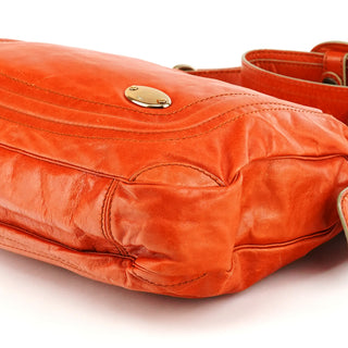 Orange Leather Bay Crossbody Bag