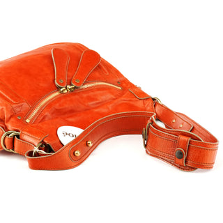 Orange Leather Bay Crossbody Bag