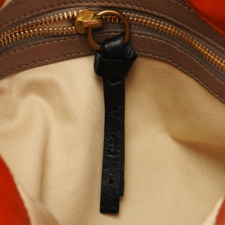 Orange Leather Bay Crossbody Bag