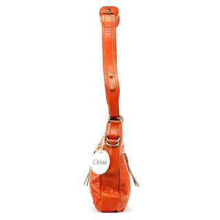 Orange Leather Bay Crossbody Bag