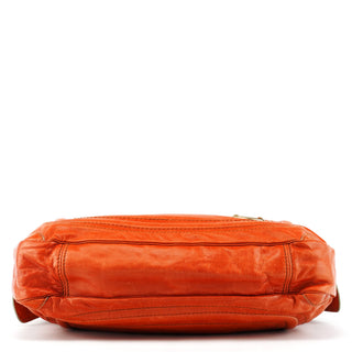 Orange Leather Bay Crossbody Bag