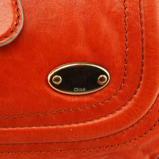 Orange Leather Bay Crossbody Bag