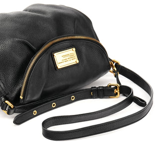 Black Leather Classic Q Crossbody Bag