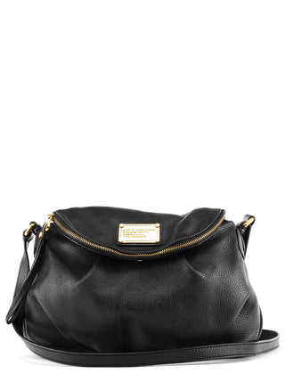 Black Leather Classic Q Crossbody Bag