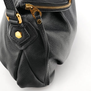 Black Leather Classic Q Crossbody Bag