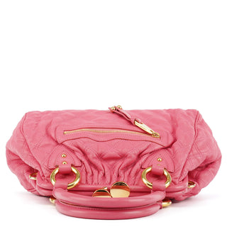 Pink Quilted Leather Stam 2-Way Bag