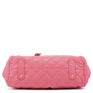 Pink Quilted Leather Stam 2-Way Bag