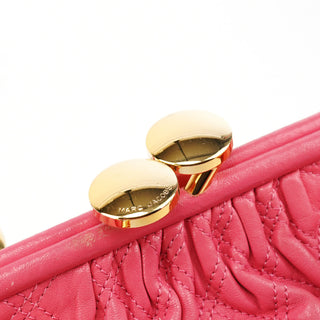 Pink Quilted Leather Stam 2-Way Bag