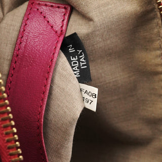 Pink Quilted Leather Stam Shoulder Bag