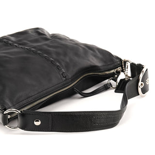 F13108 Black Leather Soho Hobo Shoulder Bag