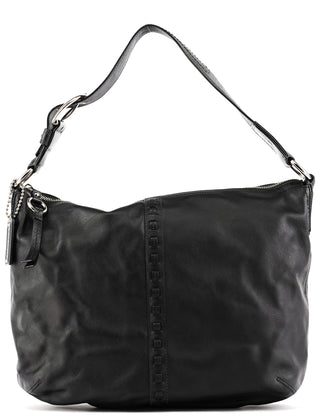 F13108 Black Leather Soho Hobo Shoulder Bag