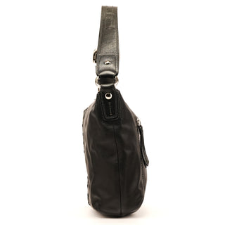 F13108 Black Leather Soho Hobo Shoulder Bag