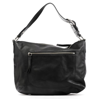 F13108 Black Leather Soho Hobo Shoulder Bag