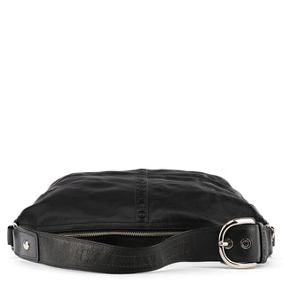 F13108 Black Leather Soho Hobo Shoulder Bag