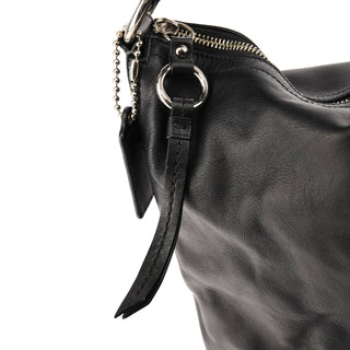 F13108 Black Leather Soho Hobo Shoulder Bag