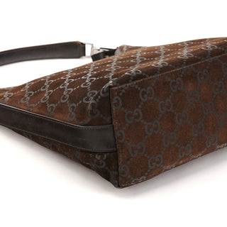 1997 Brown GG Suede Shoulder Bag