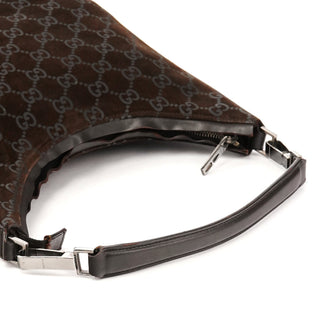 1997 Brown GG Suede Shoulder Bag