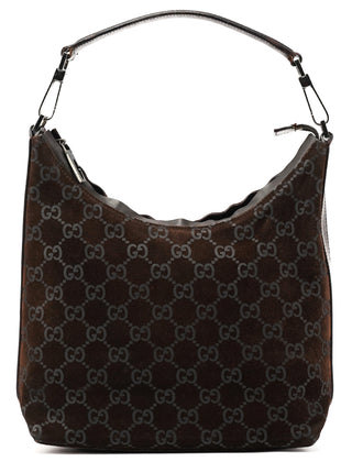 1997 Brown GG Suede Shoulder Bag