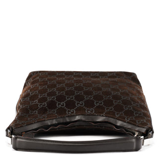 1997 Brown GG Suede Shoulder Bag