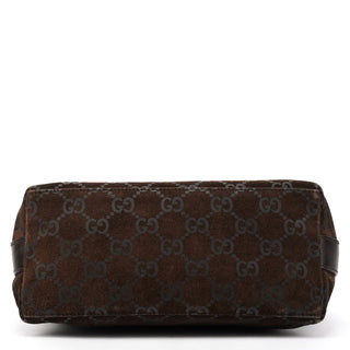 1997 Brown GG Suede Shoulder Bag