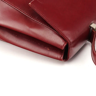 Burgundy Vitello Leather Top Handle Bag