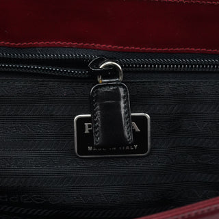Burgundy Vitello Leather Top Handle Bag