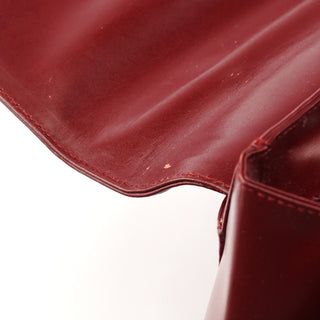 Burgundy Vitello Leather Top Handle Bag