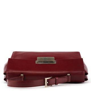 Burgundy Vitello Leather Top Handle Bag