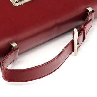 Burgundy Vitello Leather Top Handle Bag