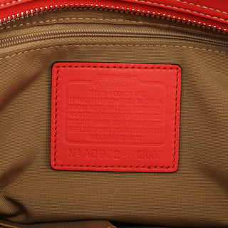 13087 Red Pebbled Leather Hamptons Tote Bag