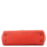 13087 Red Pebbled Leather Hamptons Tote Bag