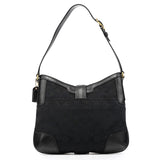 11058 Sac hobo Hamptons en toile Signature noire