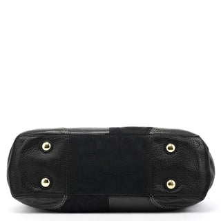 12454 Black Leather Patchwork Hamptons Tote Bag