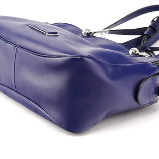 Cobalt Blue Leather Classic 2-Way Bowling Bag