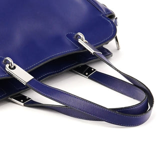 Cobalt Blue Leather Classic 2-Way Bowling Bag