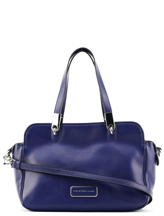 Cobalt Blue Leather Classic 2-Way Bowling Bag