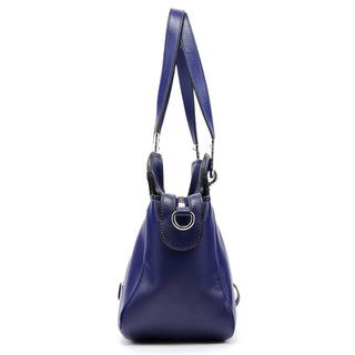 Cobalt Blue Leather Classic 2-Way Bowling Bag